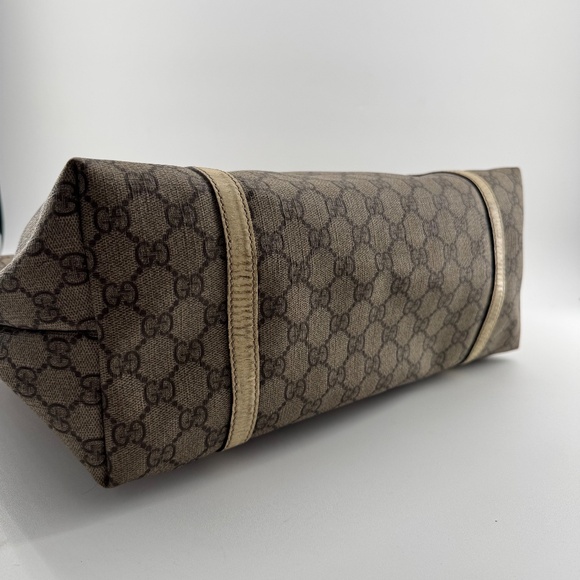 Gucci GG Supreme Canvas Tote Bag with Leather Trim - Picture 4 of 13